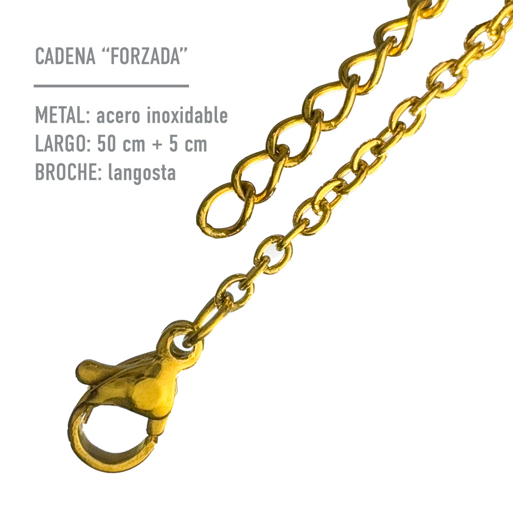 Collar de Acero Inoxidable Dorado con Flor Natural de Nube y Zirconia Rosa