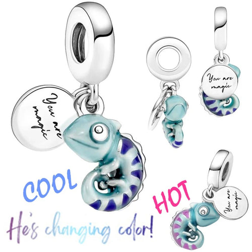 Charm Camaleón de Plata Cambia de Color