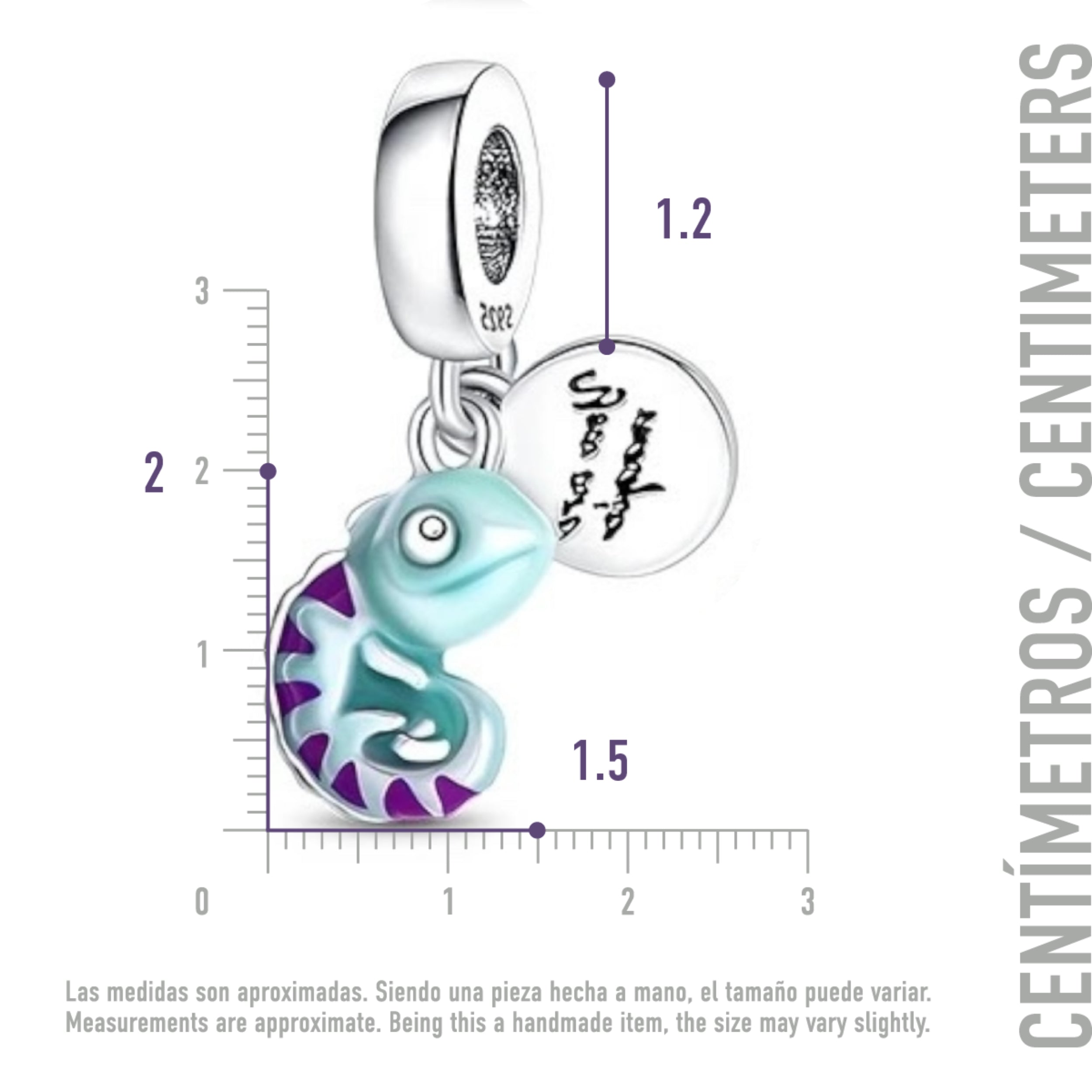 Charm Camaleón de Plata Cambia de Color