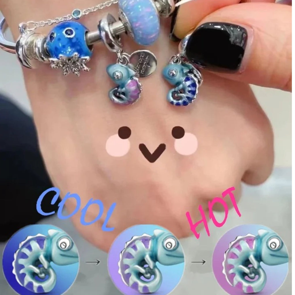 Charm Camaleón de Plata Cambia de Color