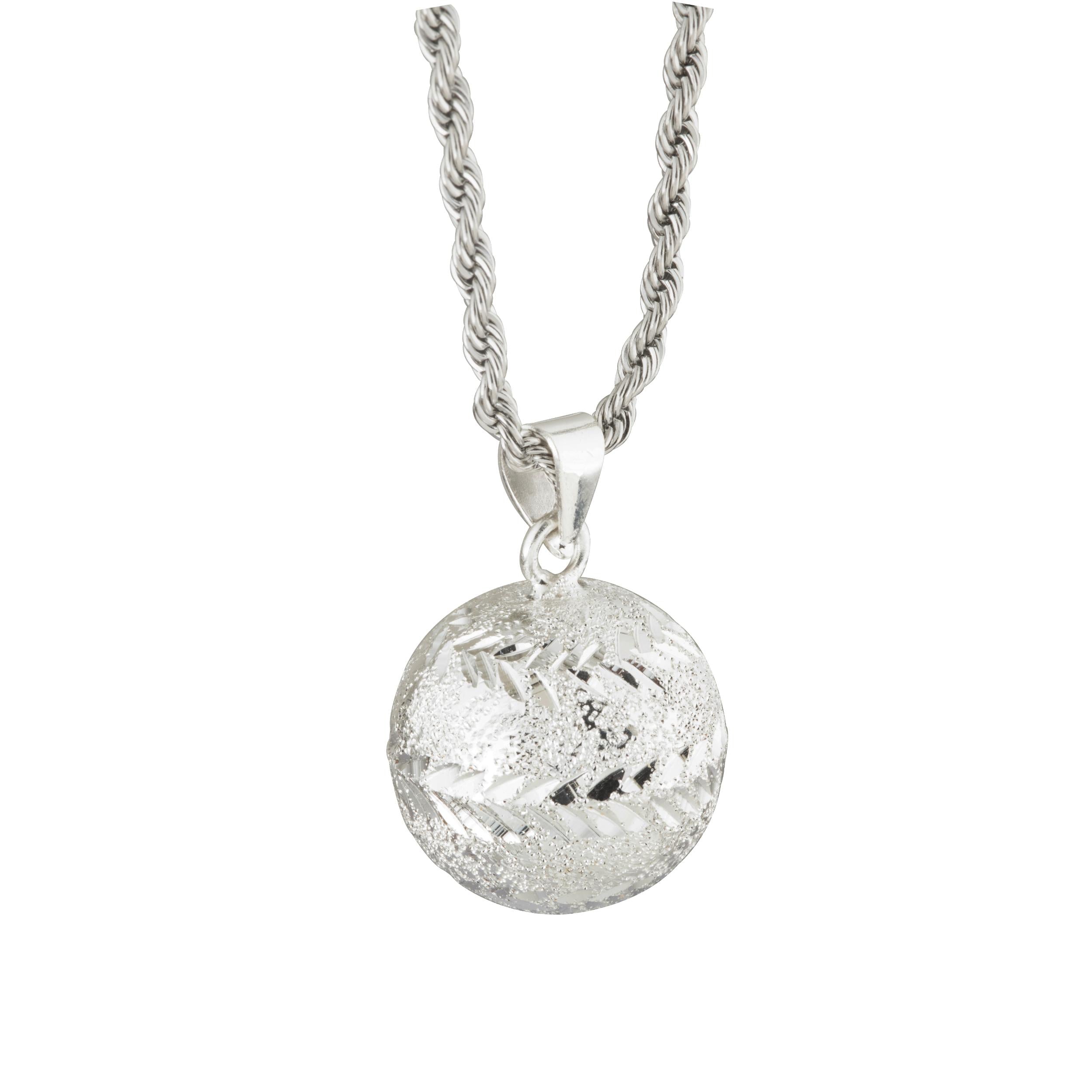 Collar Llamador de Ángeles en Baño de Plata con Cadena de Acero Inoxidable