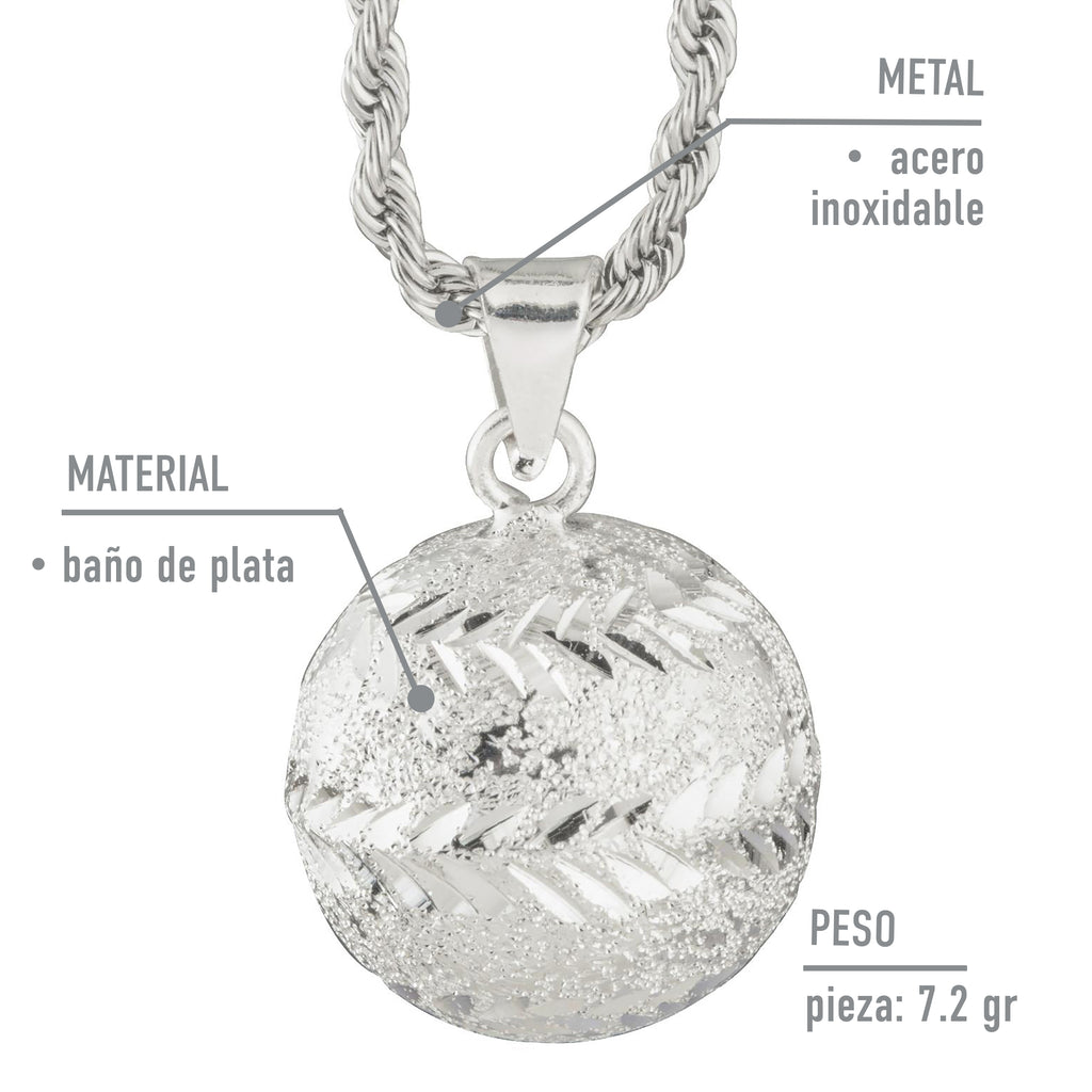 Collar Llamador de Ángeles en Baño de Plata con Cadena de Acero Inoxidable