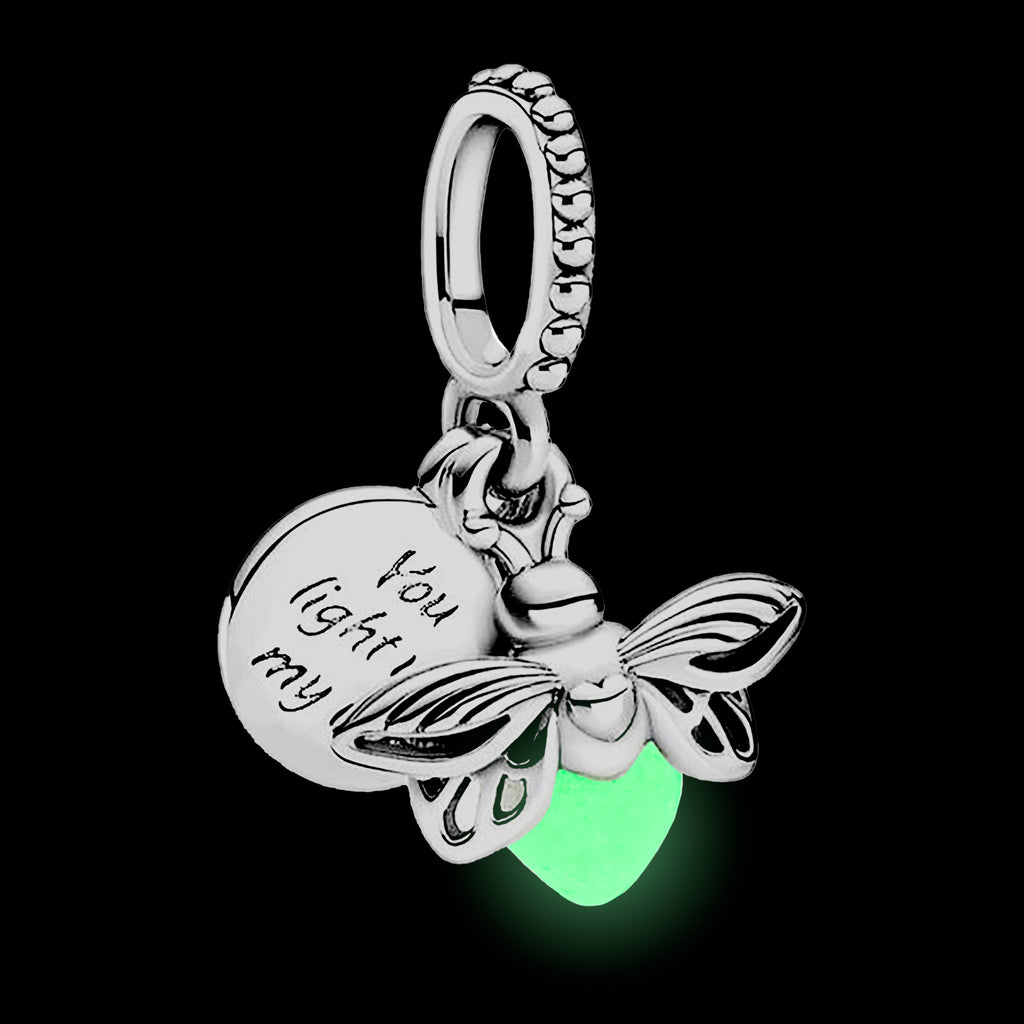 Charm Evangeline para Pulsera o Collar - Dije de Plata 925 Luciérnaga con "You Light Up My Life"