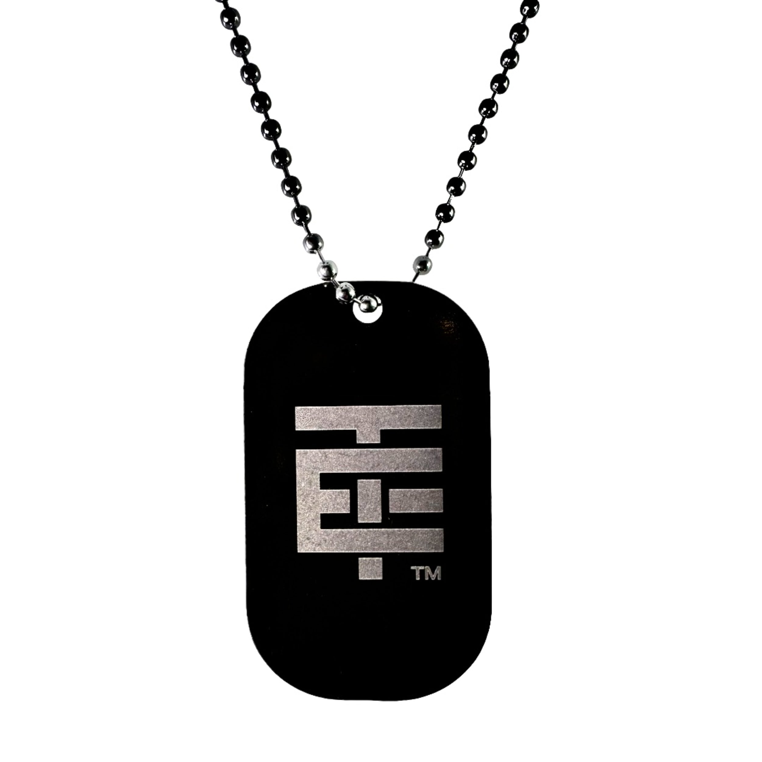 Cadena del Temach - Cadena Negra para Hombre de Acero Inoxidable - Placa Militar y Collar de Soldado - Regalo para Hombre de Joyería