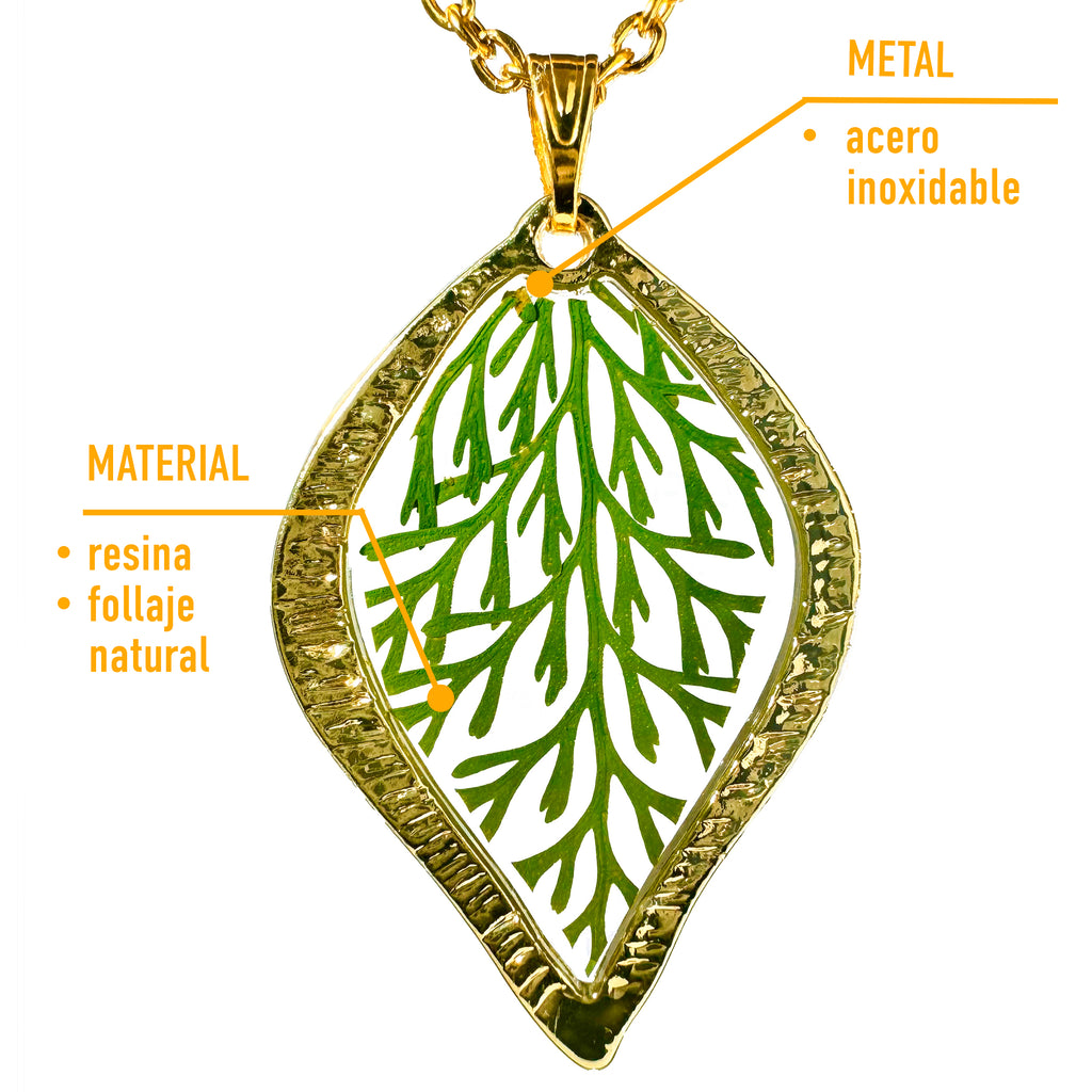 Collar de Acero Inoxidable de Hoja Dorada