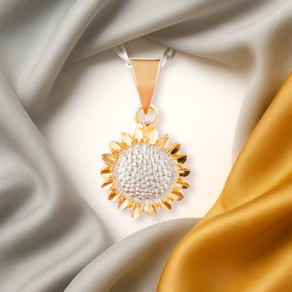 Collar Girasol en Plata y Oro 24K con Tarjeta "Tú sí eres bonita"