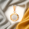 Collar Girasol en Plata y Oro 24K con Tarjeta "Tú sí eres bonita"