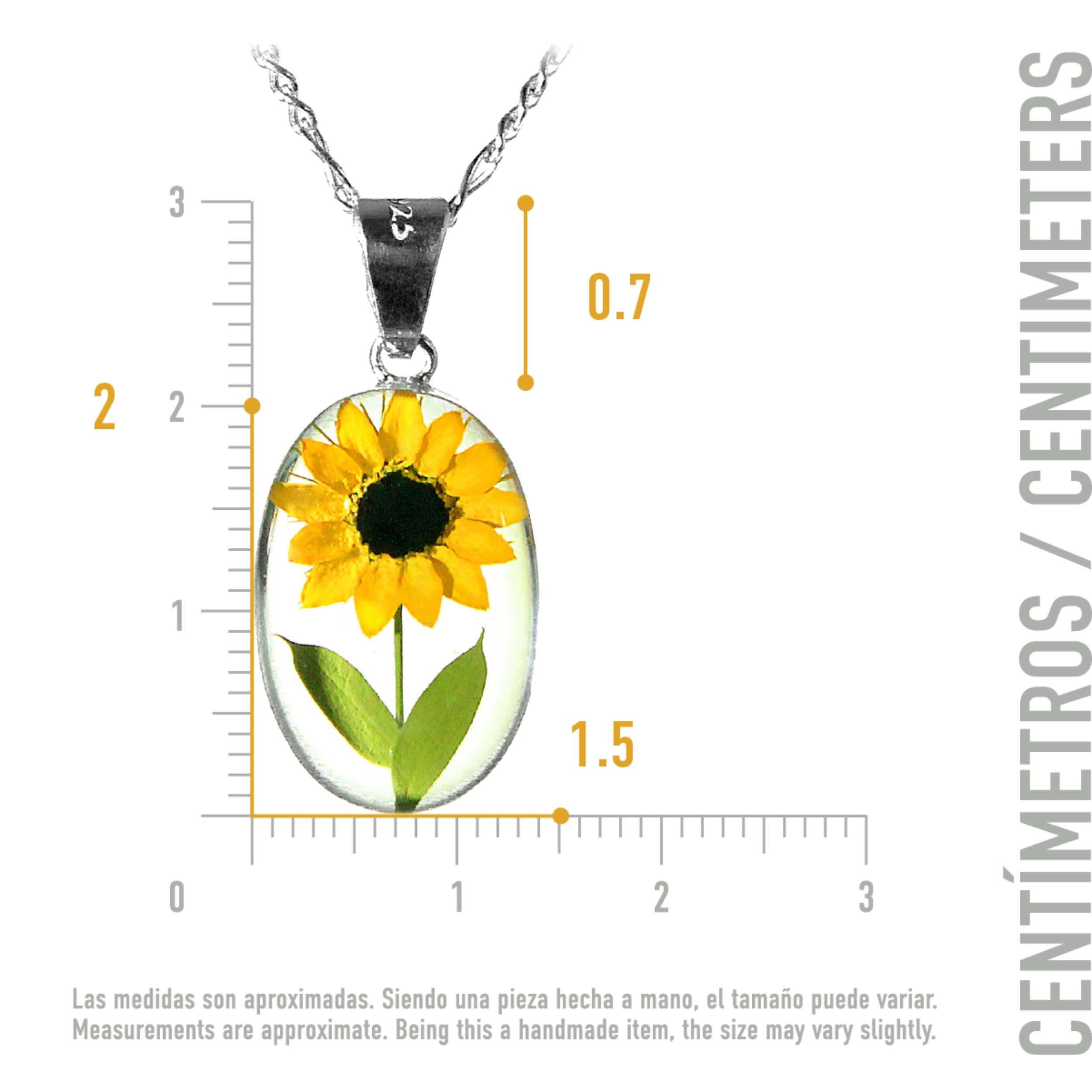 Collar de Girasol Eterno en Óvalo de Plata 925